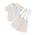 Costume Bébé Garçon avec Bretelles et Nœud Papillon – Ensemble de Cérémonie