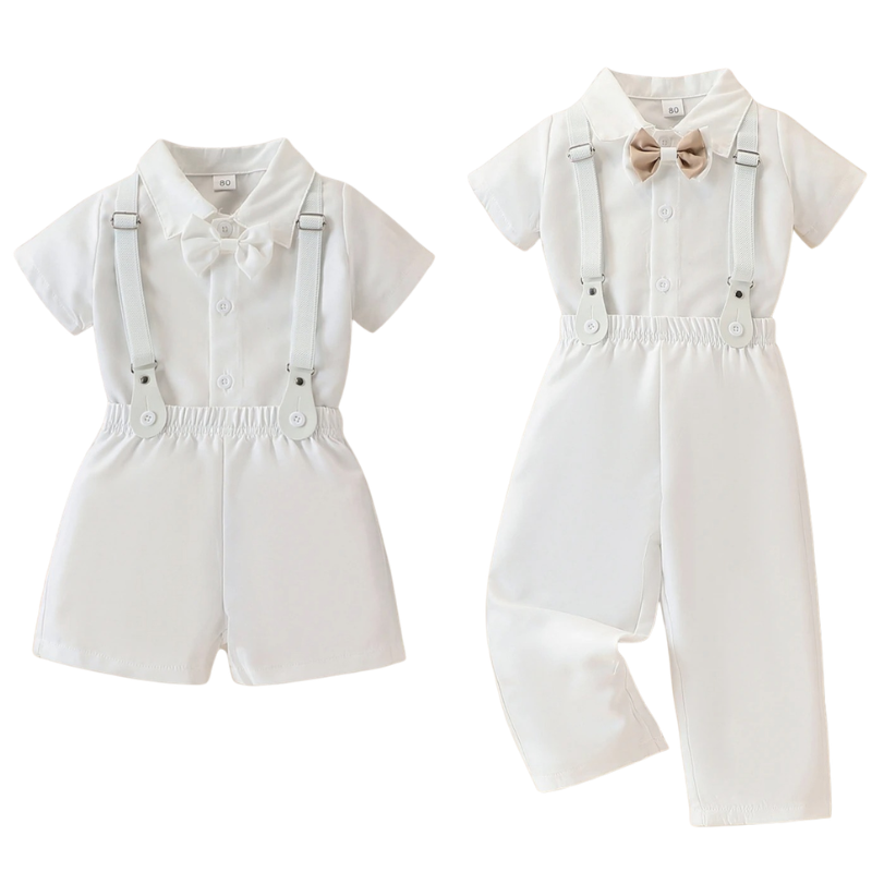 Costume Bébé Garçon avec Bretelles et Nœud Papillon – Ensemble de Cérémonie