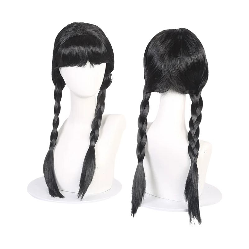 Déguisement Cosplay Enfant Mercredi Addams Bambino – Perruque et Robe
