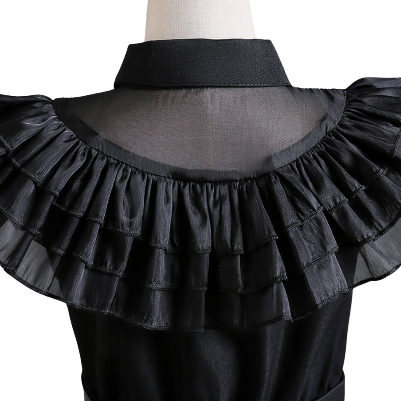 Déguisement Cosplay Enfant Mercredi Addams Bambino – Perruque et Robe