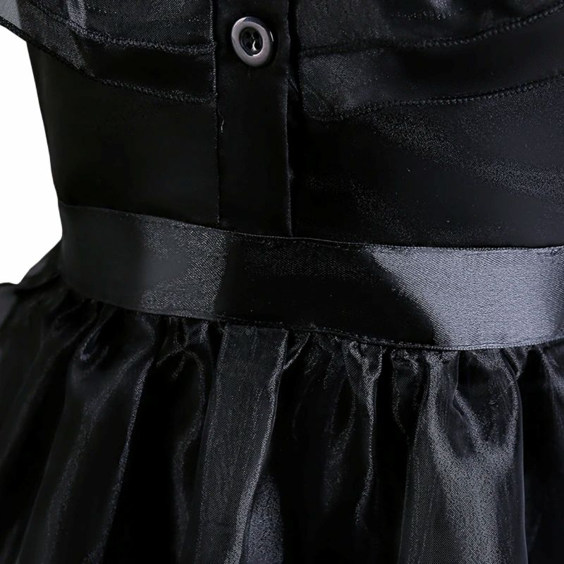Déguisement Cosplay Enfant Mercredi Addams Bambino – Perruque et Robe