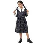 Déguisement Cosplay Enfant Mercredi Addams Bambino – Perruque et Robe