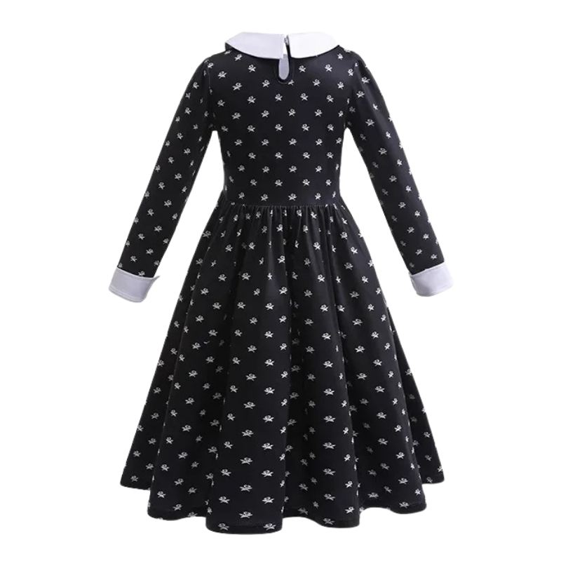 Déguisement Cosplay Enfant Mercredi Addams Bambino – Perruque et Robe