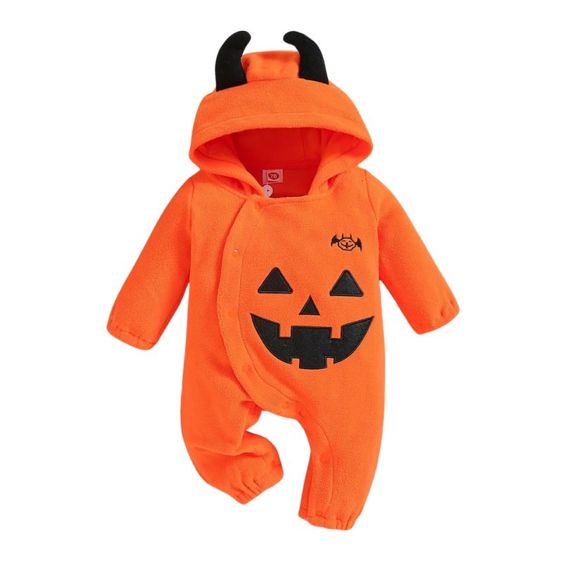 Déguisement Grenouillère Citrouille avec Capuche pour Bébé