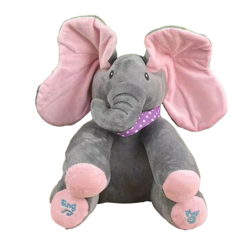 Éléphanteau en Peluche Musical aux Grandes Oreilles
