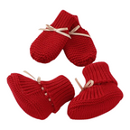 Ensemble Chaussons et Moufles en Maille Artisanale pour Bébé