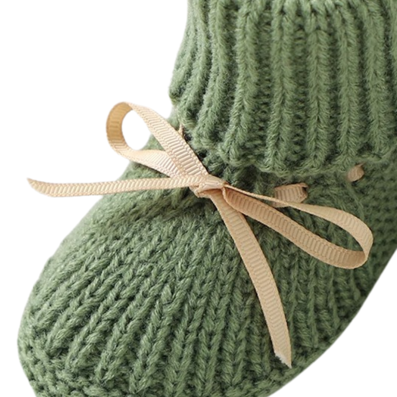 Ensemble Chaussons et Moufles en Maille Artisanale pour Bébé