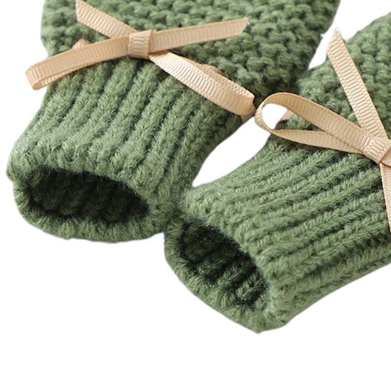Ensemble Chaussons et Moufles en Maille Artisanale pour Bébé