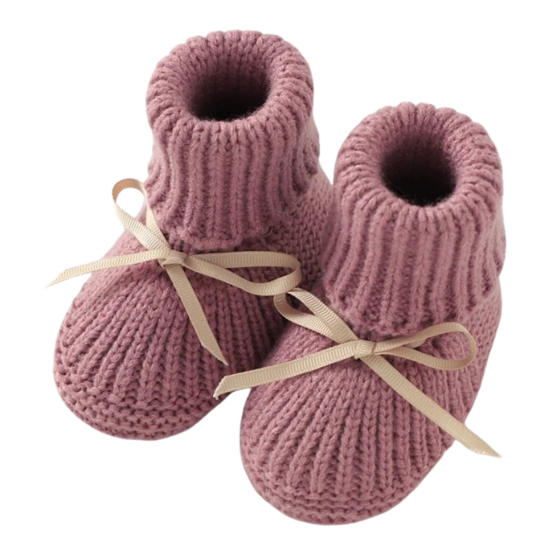 Ensemble Chaussons et Moufles en Maille Artisanale pour Bébé