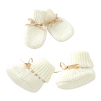 Ensemble Chaussons et Moufles en Maille Artisanale pour Bébé