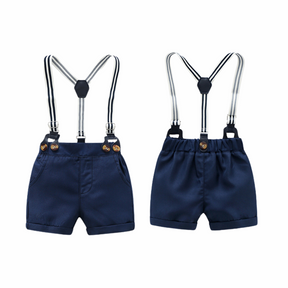 Ensemble Costume Bébé Garçon avec Bretelles, Nœud Papillon et Béret