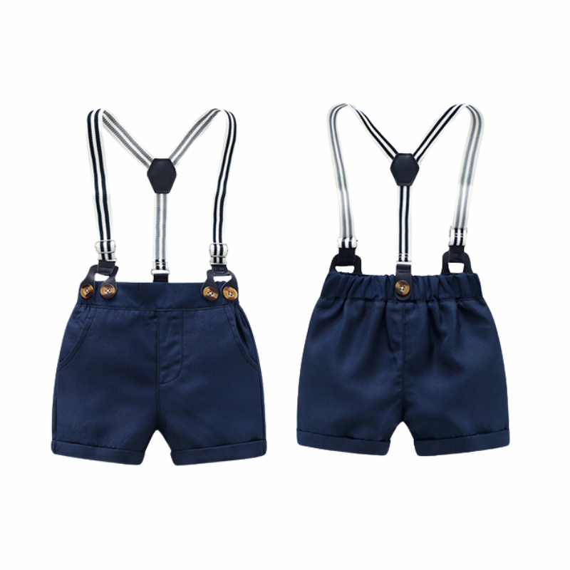 Ensemble Costume Bébé Garçon avec Bretelles, Nœud Papillon et Béret