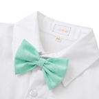 Ensemble Costume Bébé Garçon avec Pantalon à Bretelles, Body Chemise et Béret – Tenue de Cérémonie