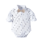 Ensemble Costume Bébé Garçon avec Pantalon à Bretelles, Body Chemise et Béret – Tenue de Cérémonie