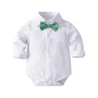 Ensemble Costume Bébé Garçon avec Pantalon à Bretelles, Body Chemise et Béret – Tenue de Cérémonie