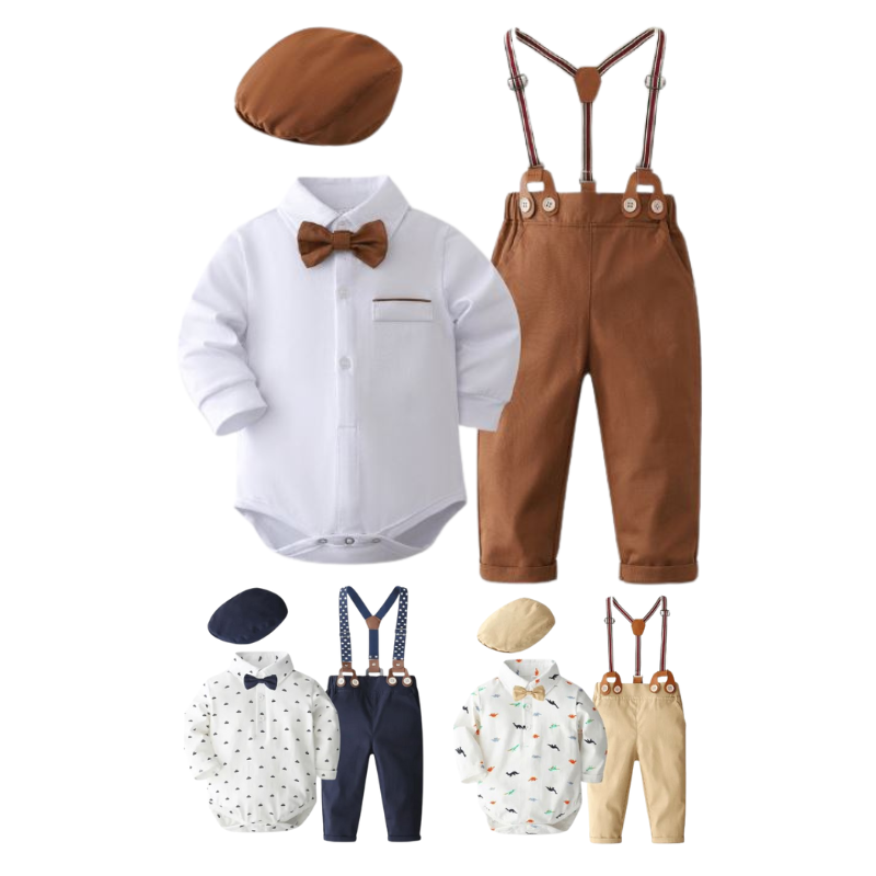 Ensemble Costume Bébé Gentleman Baby avec Body à Manches Longues