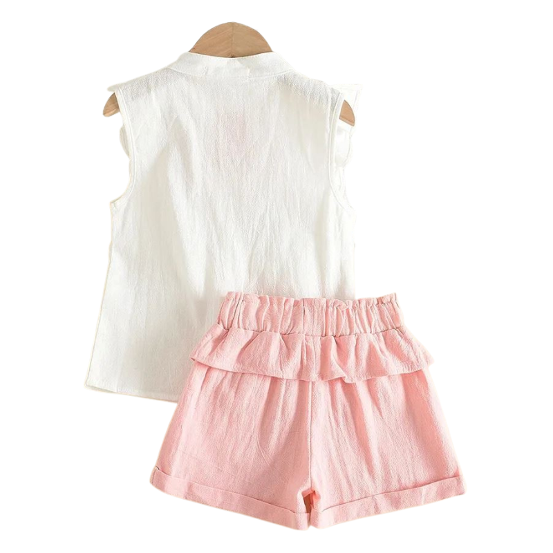 Ensemble Fille Brodé – Style Charmant pour les Filles de 3 à 7 Ans