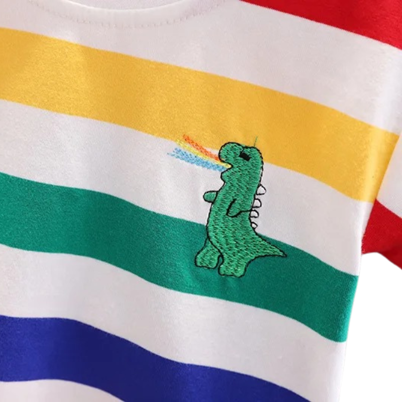 Ensemble Garçon Rayé avec Sac Dinosaure