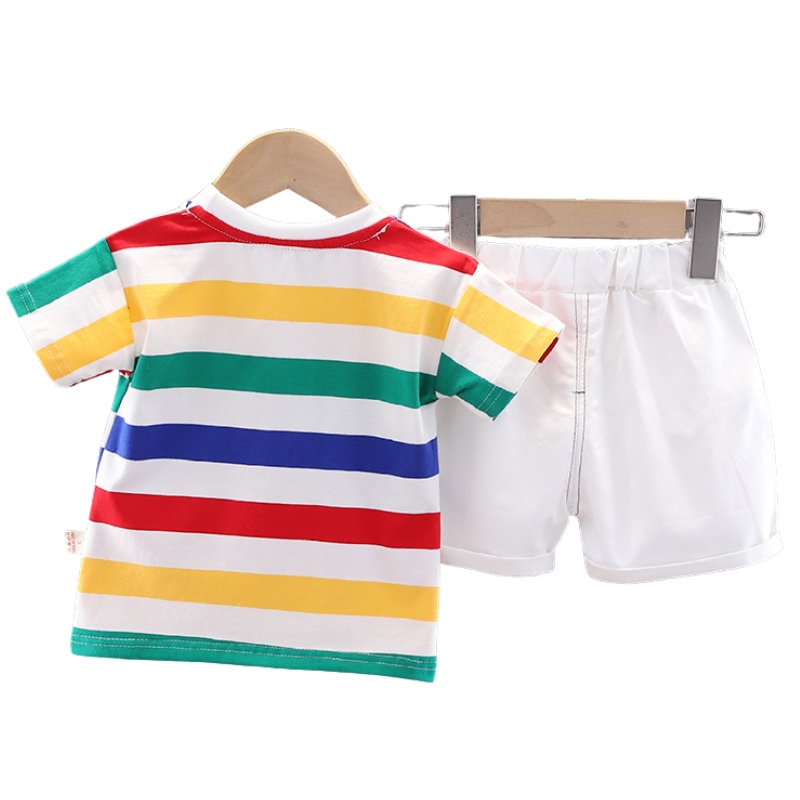 Ensemble Garçon Rayé avec Sac Dinosaure