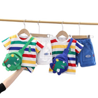 Ensemble Garçon Rayé avec Sac Dinosaure