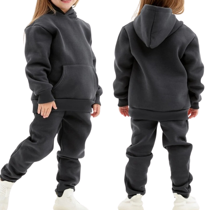 Ensemble Molleton Enfant à Capuche – Uni et Confortable