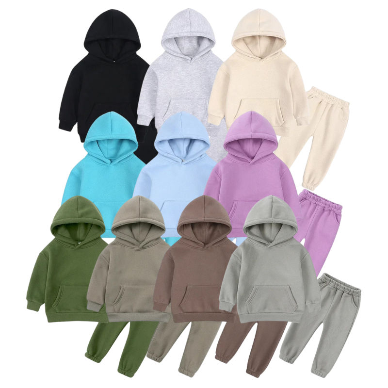 Ensemble Molleton Enfant à Capuche – Uni et Confortable
