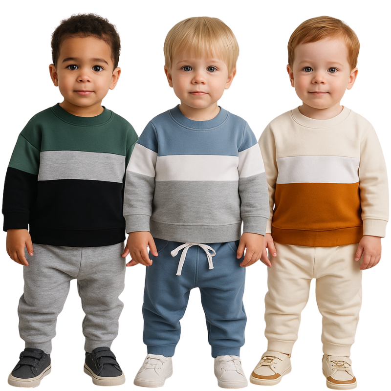 Ensemble Molleton Enfant à Rayures – Unisexe