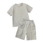 Ensemble T-shirt et Short Uni en Coton – Été
