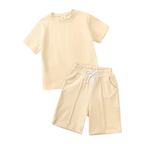 Ensemble T-shirt et Short Uni en Coton – Été