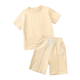 Ensemble T-shirt et Short Uni en Coton – Été