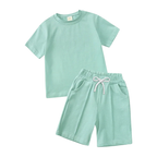 Ensemble T-shirt et Short Uni en Coton – Été