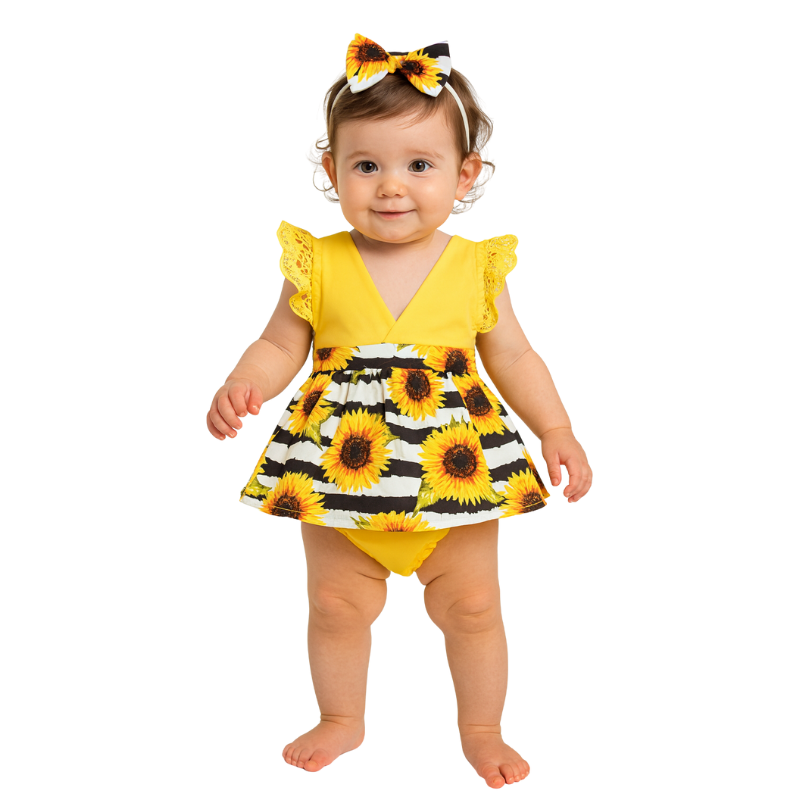 Ensemble Bébé Fleuri – Charme et Confort pour l’Été