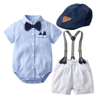 Ensemble Costume Bébé Garçon avec Bretelles, Nœud Papillon et Béret