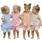 Ensemble Fille T-shirt et Short à Volants – 2 Pièces