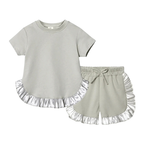 Ensemble Fille T-shirt et Short à Volants – 2 Pièces