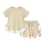 Ensemble Fille T-shirt et Short à Volants – 2 Pièces