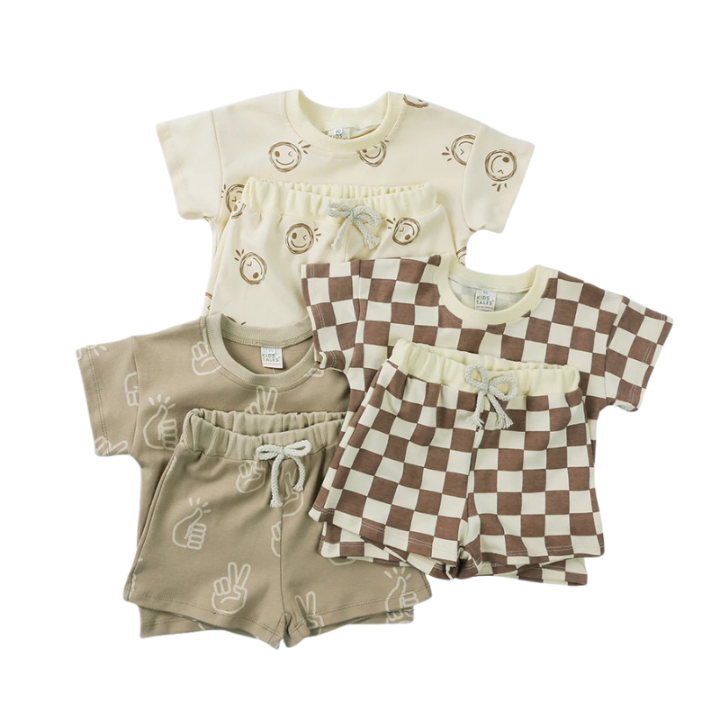 Ensemble T-shirt et Short Garçon Imprimé en Coton – Été
