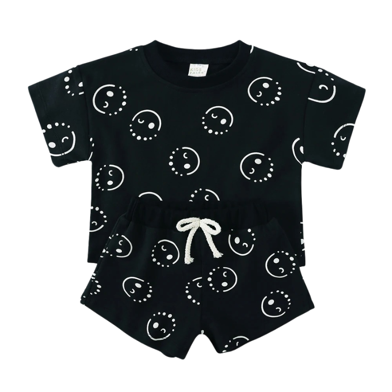 Ensemble T-shirt et Short Garçon Imprimé en Coton – Été