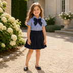 Ensemble de Cérémonie Enfant Rayé Bleu – Garçon & Fille