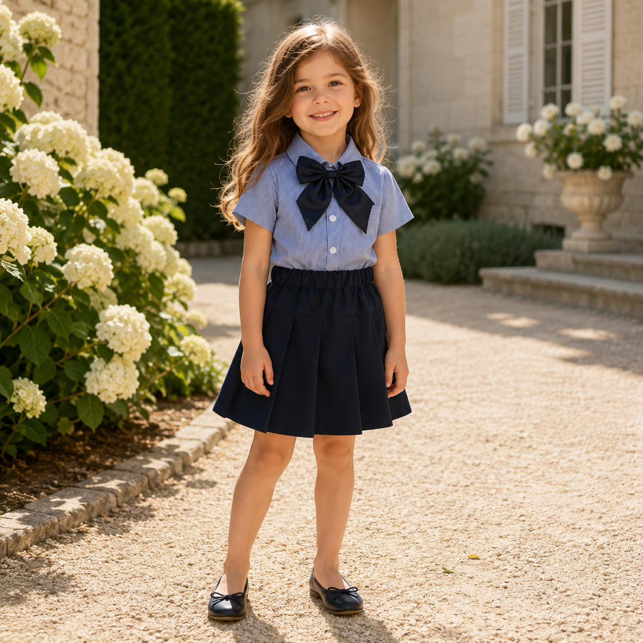 Ensemble de Cérémonie Enfant Rayé Bleu – Garçon & Fille