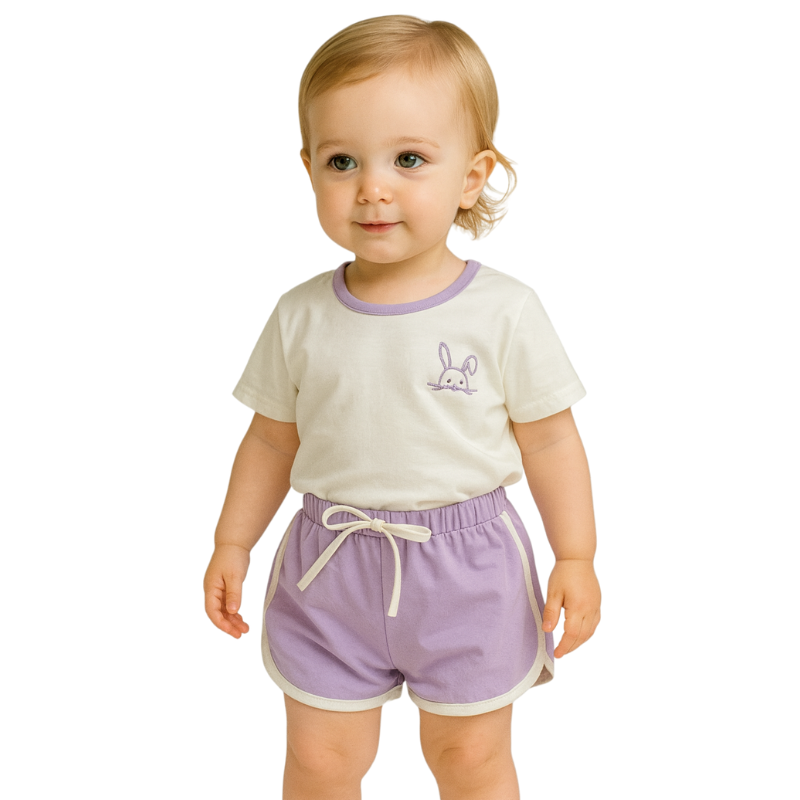 Ensemble d'Été Fille Uni – Léger et Confortable