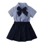 Ensemble de Cérémonie Enfant Rayé Bleu – Garçon & Fille