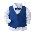 Ensemble de Cérémonie Garçon 4 Pièces avec Gilet, Pantalon, Chemise et Nœud Papillon