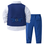 Ensemble de Cérémonie Garçon 4 Pièces avec Gilet, Pantalon, Chemise et Nœud Papillon