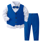 Ensemble de Cérémonie Garçon 4 Pièces avec Gilet, Pantalon, Chemise et Nœud Papillon