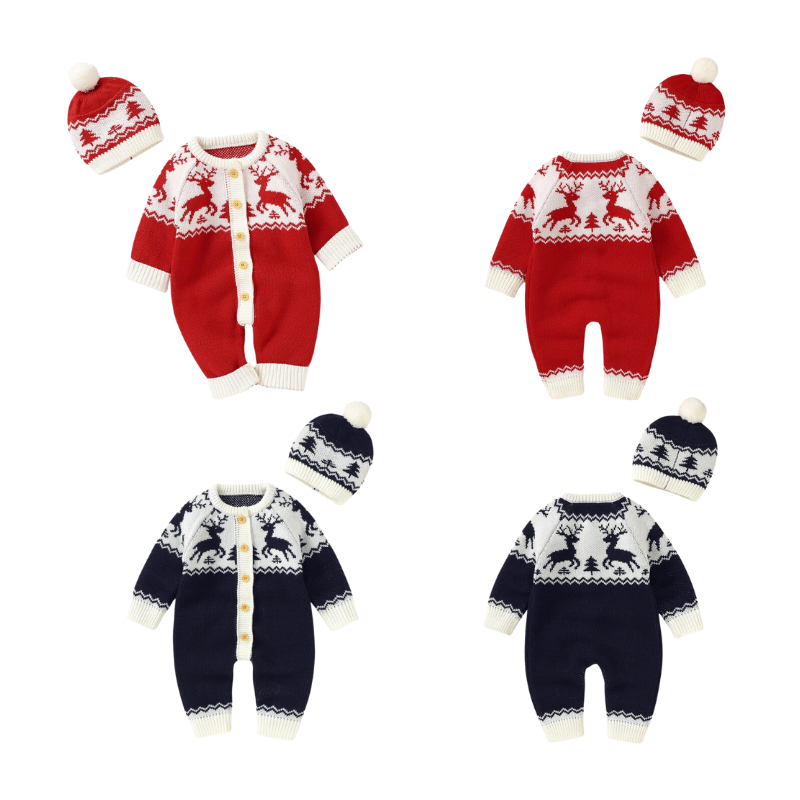 Ensemble de Noël pour Bébé Bambino – Combinaison et Bonnet Inclus