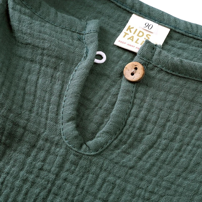 Ensemble en Lin à Manches Courtes Pour Enfants