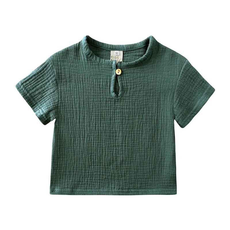 Ensemble en Lin à Manches Courtes Pour Enfants