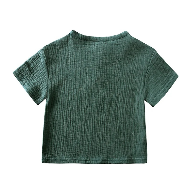 Ensemble en Lin à Manches Courtes Pour Enfants