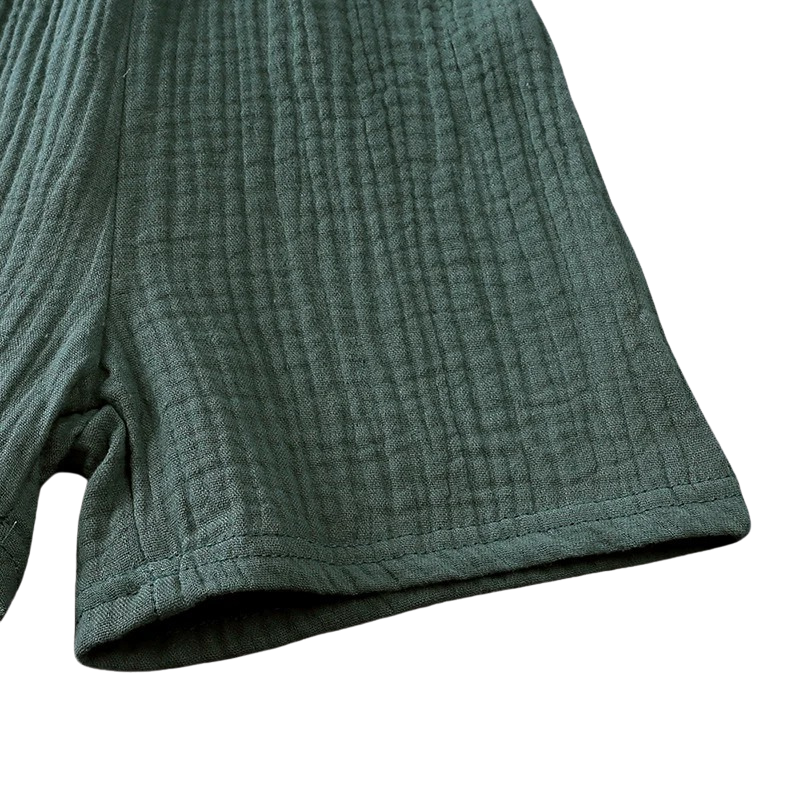 Ensemble en Lin à Manches Courtes Pour Enfants